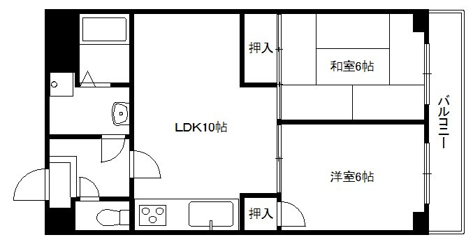 京都市伏見区深草西浦町３丁目のマンションの間取り