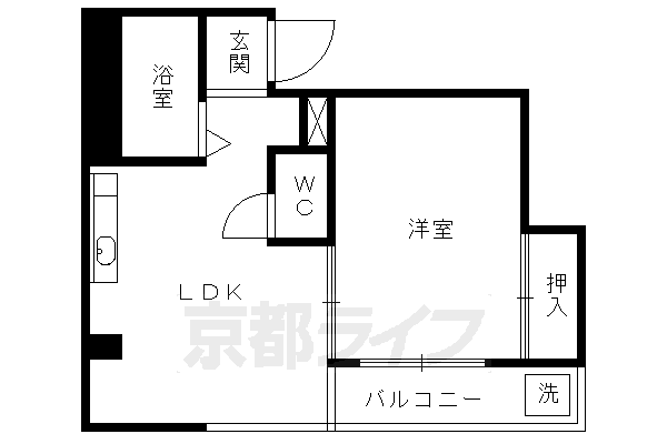 京都市右京区西院南井御料町のマンションの間取り