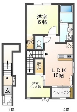 印西市小林のアパートの間取り