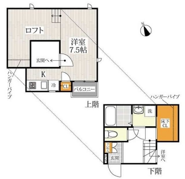 【さいたま市見沼区丸ヶ崎町のアパートの間取り】