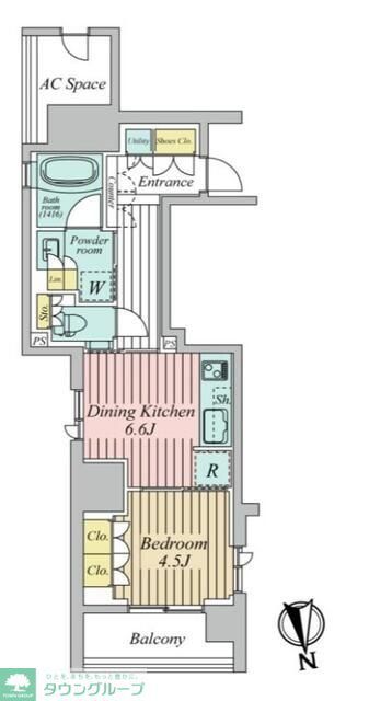 千代田区内神田のマンションの間取り