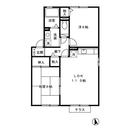 セジュール徳田　A棟の間取り