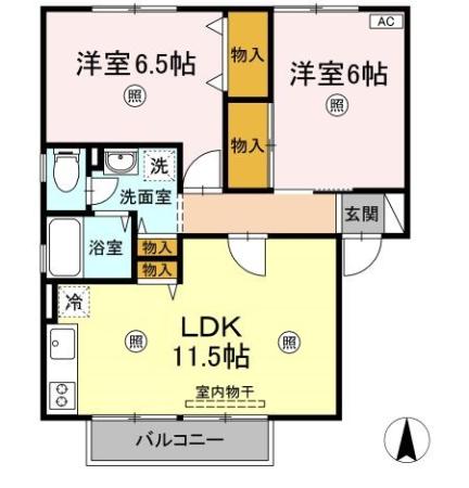 ハイカムール花尻B棟の間取り