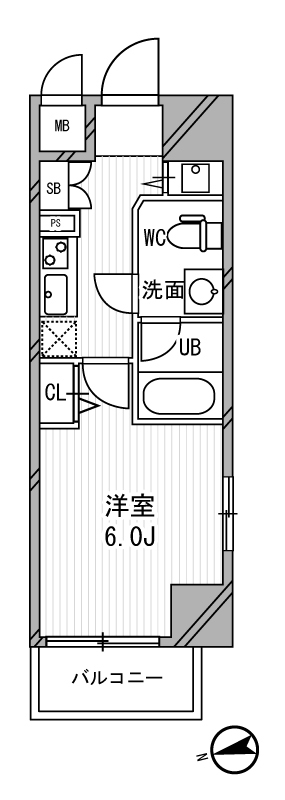 台東区浅草橋のマンションの間取り