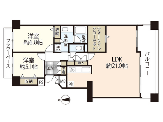 井口台パークヒルズウエストコートの間取り