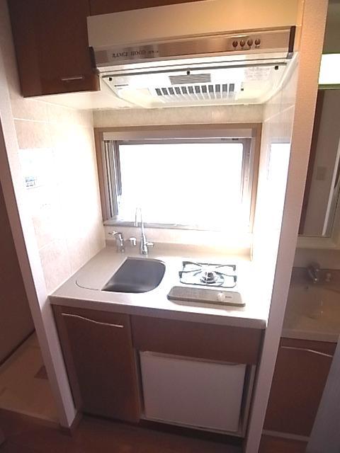 キッチン　単身物件では嬉しいガスキッチン