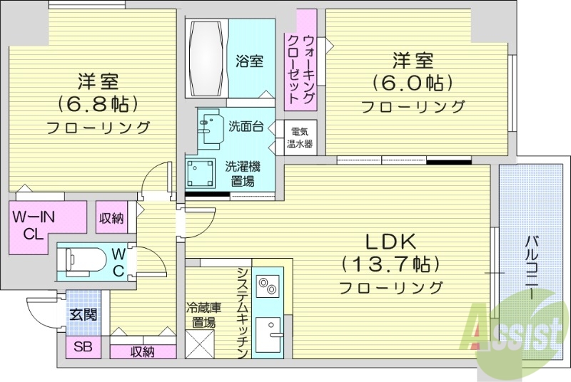 コモドN1の間取り写真