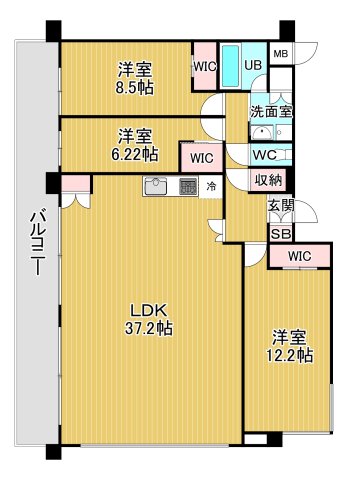 阪神本線 西宮駅 徒歩8分 8階建 築2年の間取り写真