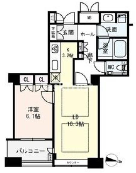 ディーグラフォート大阪NYタワーHIGOBASHIの間取り写真