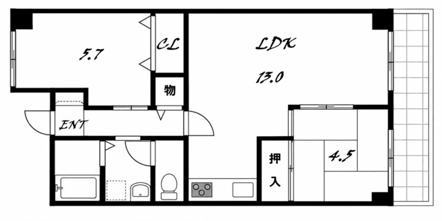 潮見台マンションの間取り写真
