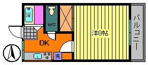 郡山市土瓜のアパートの間取り