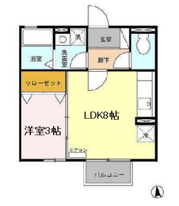 名古屋市南区豊田のアパートの間取り