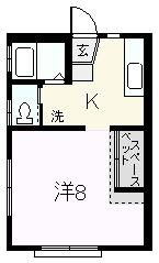 ＪＲ常磐線 荒川沖駅 バス乗車時間：15分 最寄りバス停で下車 徒歩1分 2階建 築33年の間取り写真