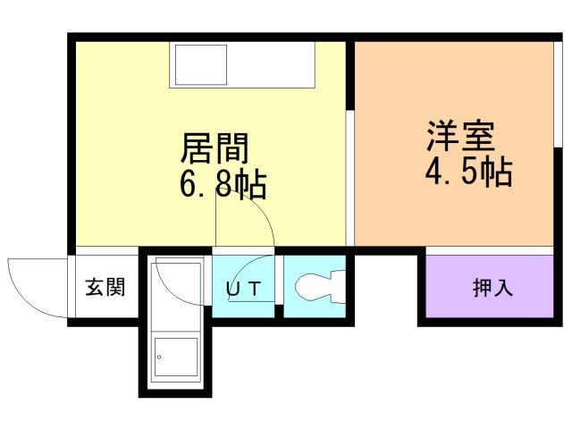 函館市海岸町のアパートの間取り