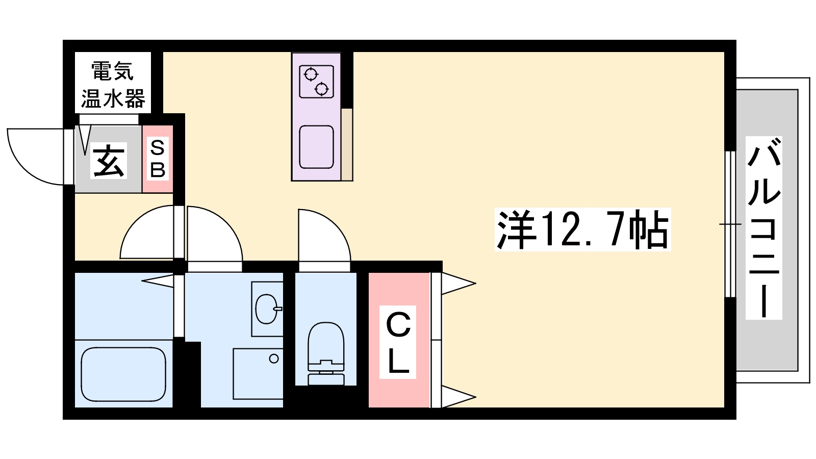 兵庫県姫路市飾磨区都倉１（アパート）の賃貸物件の間取り