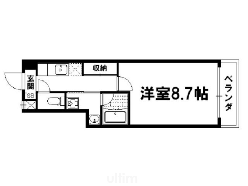 京都市上京区十四軒町のマンションの間取り