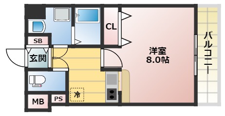 エクセラン玉造の間取り