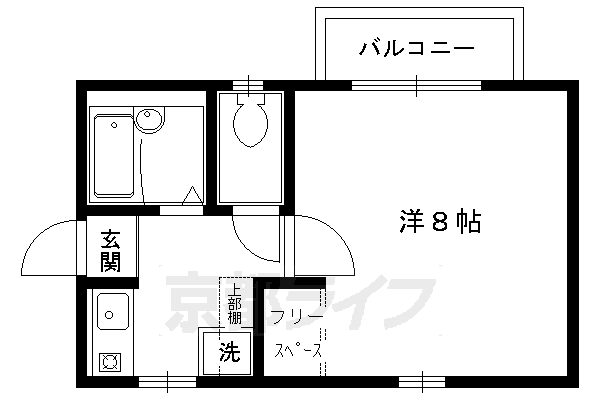 京都市北区等持院中町のアパートの間取り