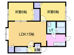 小樽市若竹町のアパートの間取り