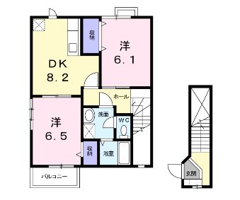 高松市国分寺町国分のアパートの間取り