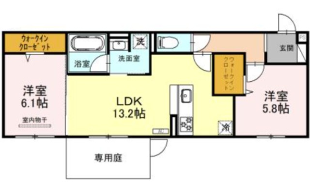 神戸市東灘区本山北町のアパートの間取り