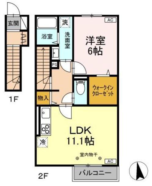 山形市南二番町のアパートの間取り