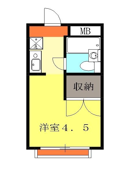 横浜市青葉区若草台のアパートの間取り