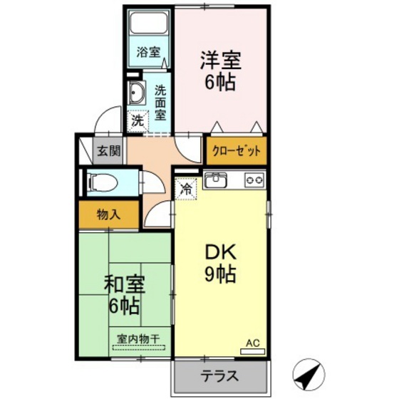 岡山市北区尾上のアパートの間取り