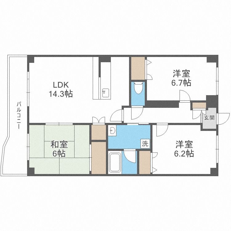 【福岡市中央区小笹のマンションの間取り】