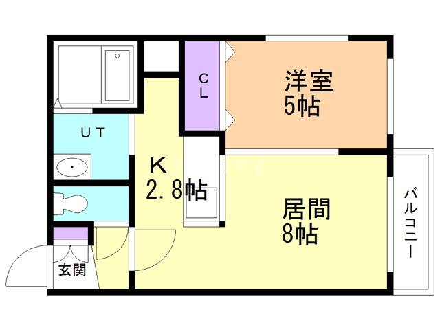 札幌市北区北三十六条西のマンションの間取り