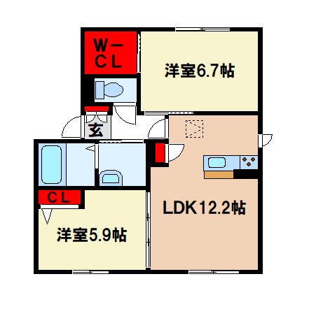 クレール・カメリアBの間取り