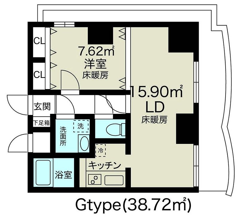 大阪市淀川区宮原のマンションの間取り