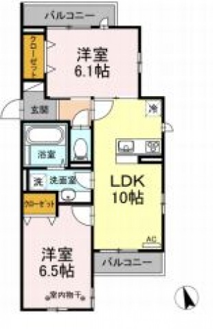 江戸川区篠崎町のアパートの間取り