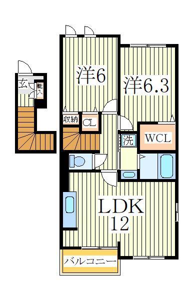 ジュネス・キミサクＡの間取り