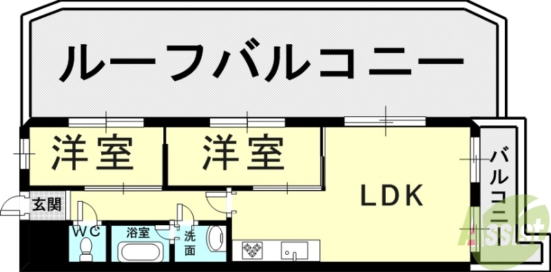 神戸市長田区明泉寺町のマンションの間取り