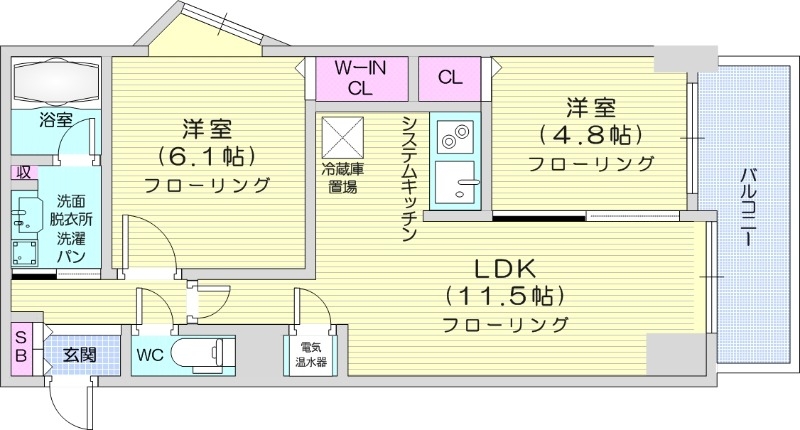 PRIME　URBAN北3条通の間取り