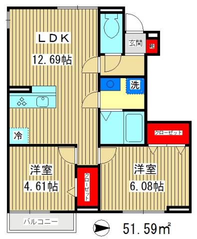 練馬区桜台のアパートの間取り