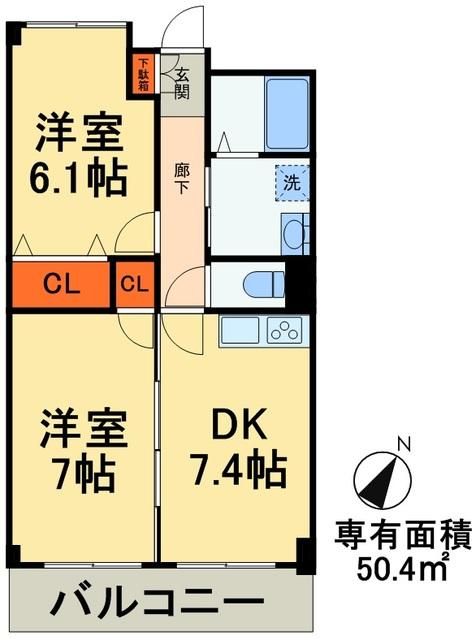 千葉市稲毛区稲毛東のマンションの間取り