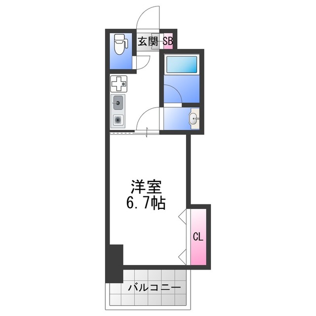 大阪市生野区中川のアパートの間取り