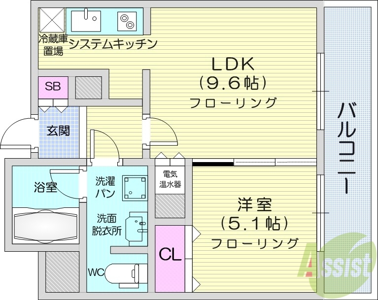 ラフィネタワー札幌南3条の間取り