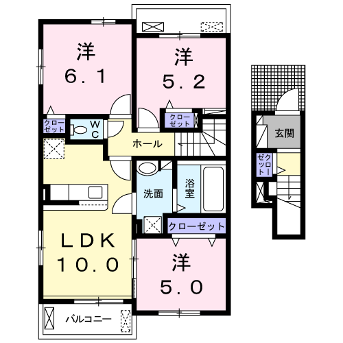 東岐波アパートＣの間取り