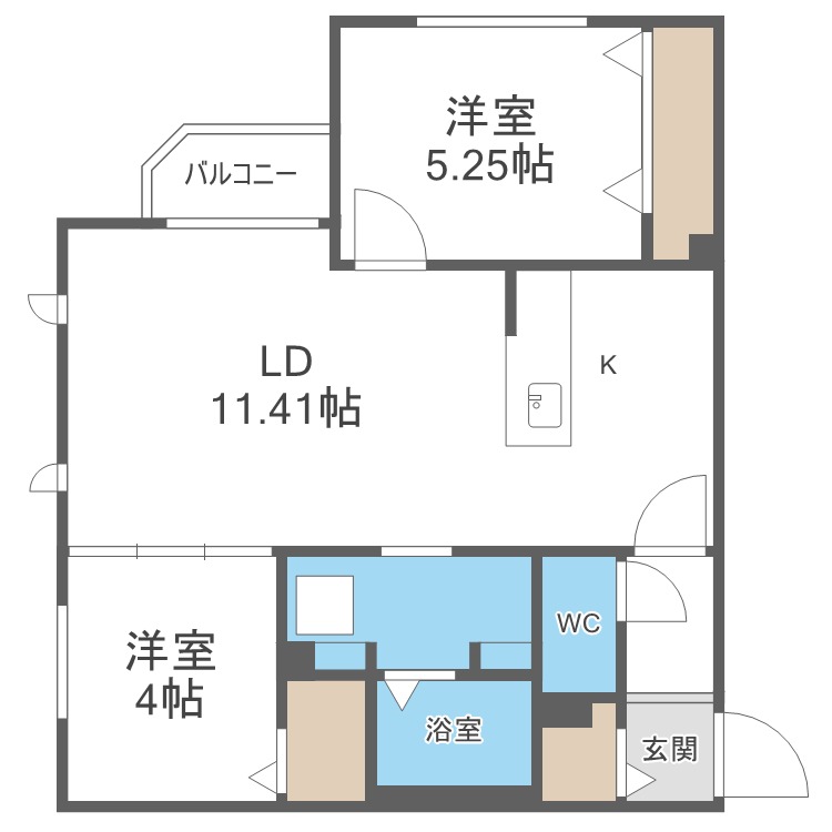 インフィニティ新道東の間取り