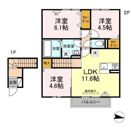 リヤンＡＪIIIの間取り