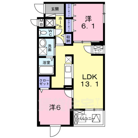 ラ スリジェ ジュニア2の間取り