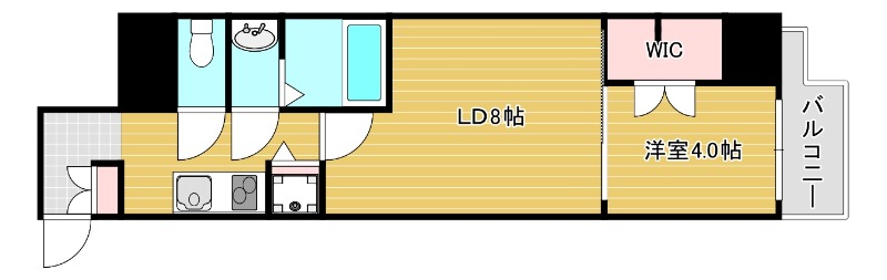 大阪市西区南堀江のマンションの間取り