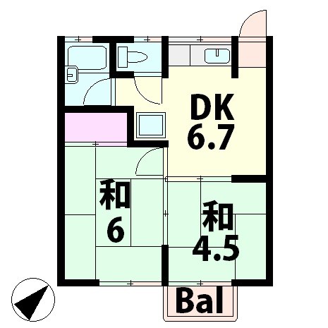 中央奥村ハイツの間取り