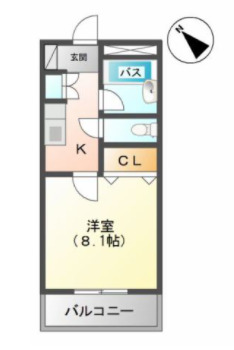 久留米市小森野のアパートの間取り