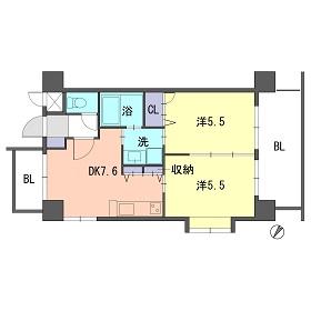 福岡市博多区榎田のマンションの間取り