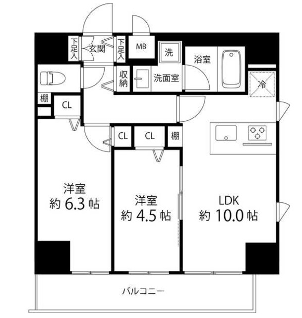 レフィールオーブ町屋駅前の間取り