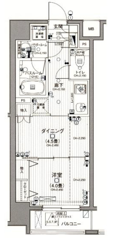 日神デュオステージ浅草寿町の間取り